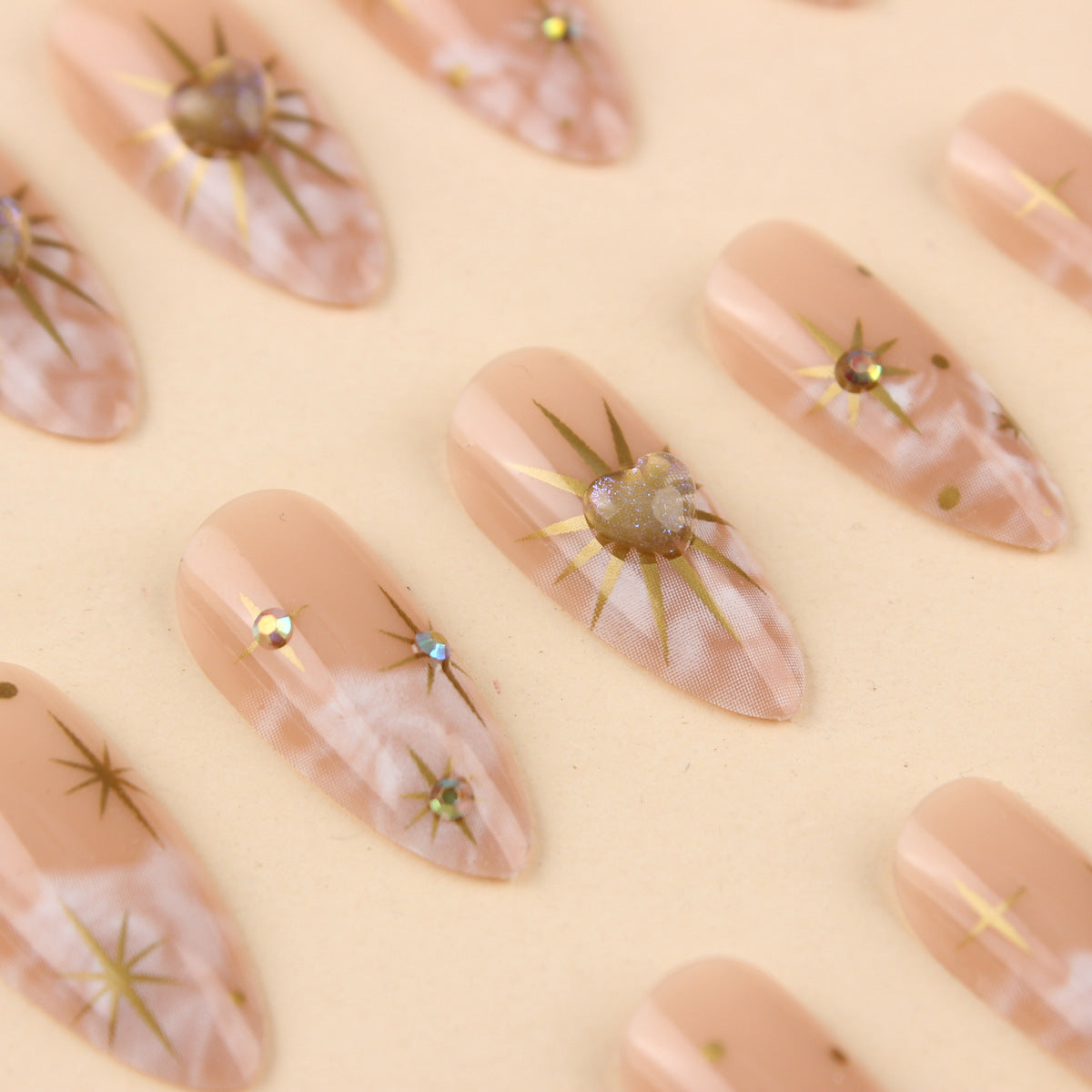 Playful Nude Pink Nails: Sparkle & Shine
