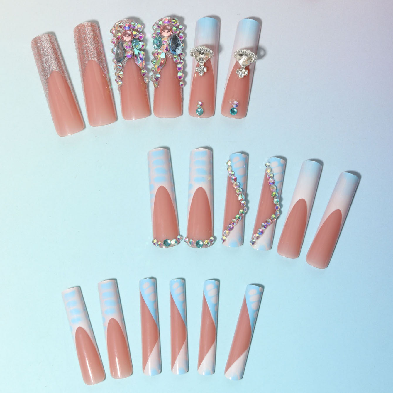 Glamorous Pink & Turquoise Nail Art: A Butterfly - Kissed Fantasy