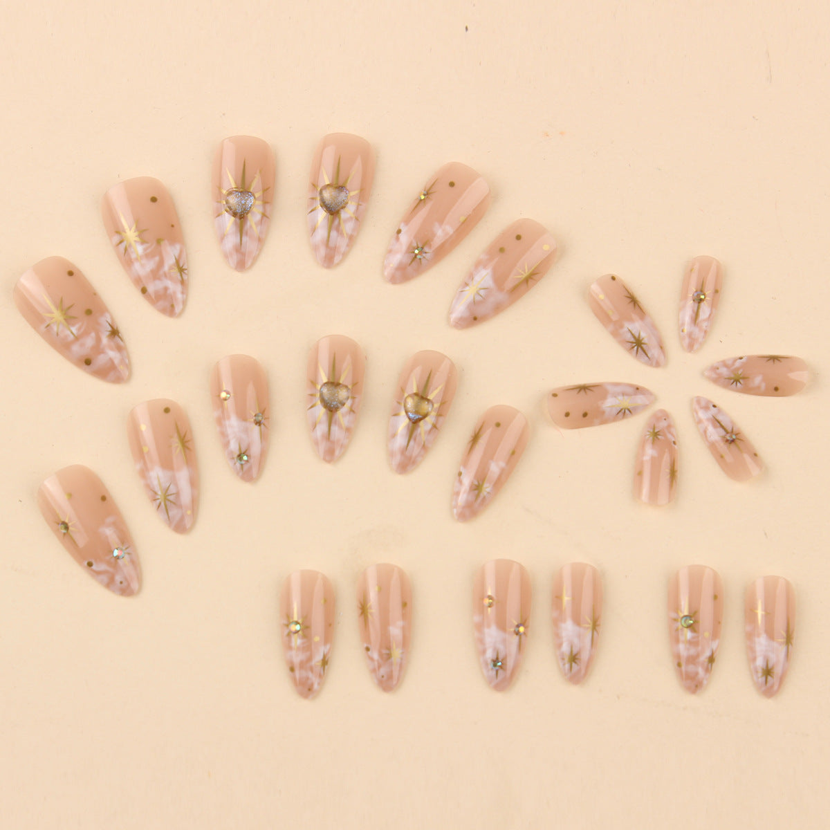Playful Nude Pink Nails: Sparkle & Shine